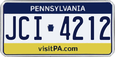 PA license plate JCI4212