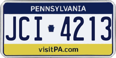 PA license plate JCI4213
