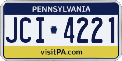 PA license plate JCI4221