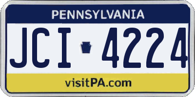 PA license plate JCI4224