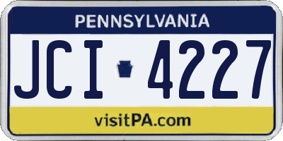 PA license plate JCI4227