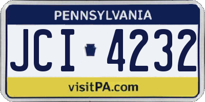PA license plate JCI4232
