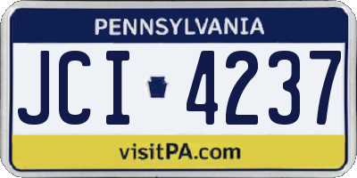 PA license plate JCI4237