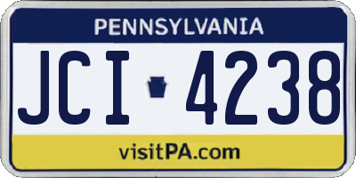 PA license plate JCI4238