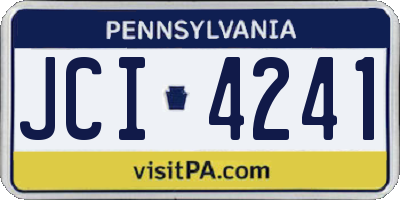 PA license plate JCI4241