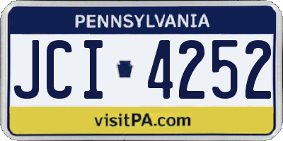 PA license plate JCI4252