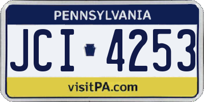 PA license plate JCI4253