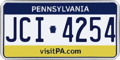 PA license plate JCI4254