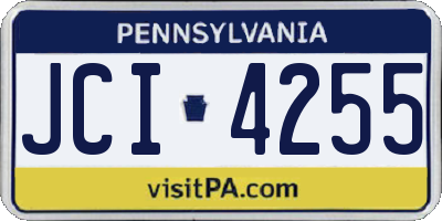 PA license plate JCI4255