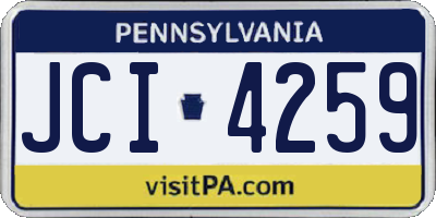 PA license plate JCI4259