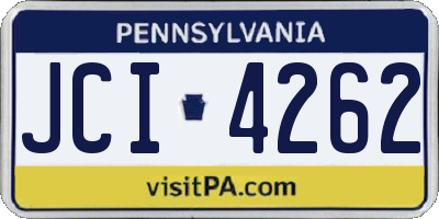PA license plate JCI4262