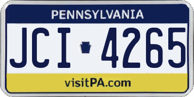 PA license plate JCI4265