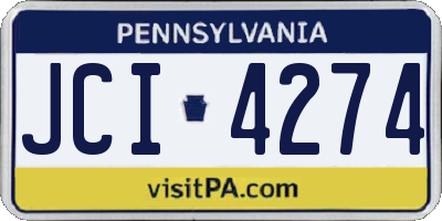 PA license plate JCI4274
