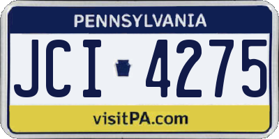 PA license plate JCI4275