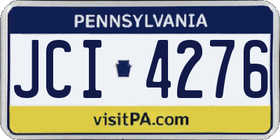 PA license plate JCI4276