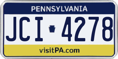 PA license plate JCI4278
