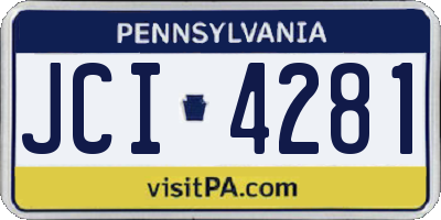 PA license plate JCI4281