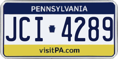 PA license plate JCI4289