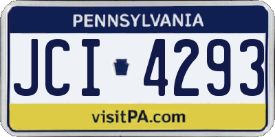 PA license plate JCI4293