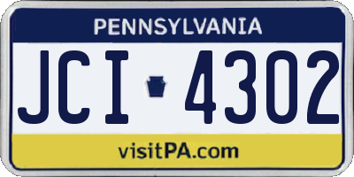 PA license plate JCI4302