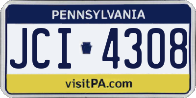 PA license plate JCI4308
