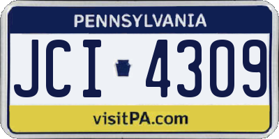PA license plate JCI4309