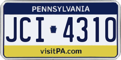 PA license plate JCI4310