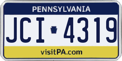 PA license plate JCI4319