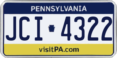 PA license plate JCI4322