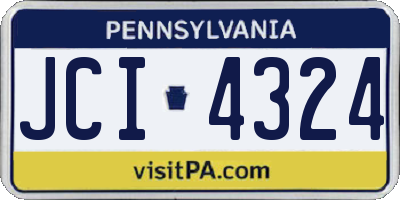 PA license plate JCI4324