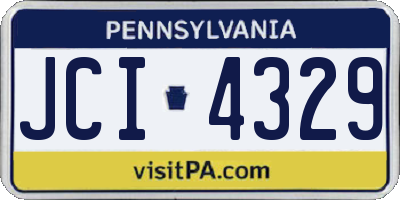 PA license plate JCI4329