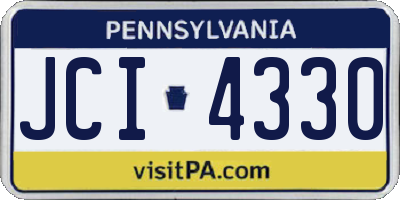 PA license plate JCI4330