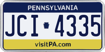 PA license plate JCI4335