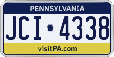PA license plate JCI4338