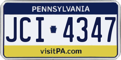 PA license plate JCI4347