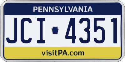 PA license plate JCI4351