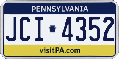 PA license plate JCI4352