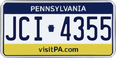 PA license plate JCI4355