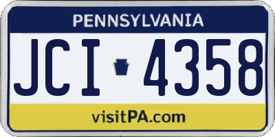 PA license plate JCI4358