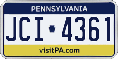 PA license plate JCI4361