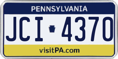 PA license plate JCI4370