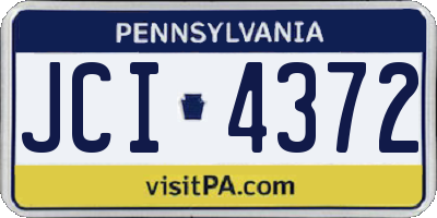 PA license plate JCI4372