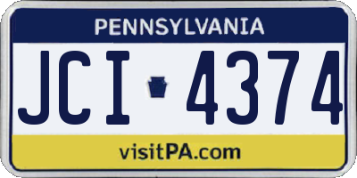 PA license plate JCI4374