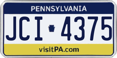 PA license plate JCI4375