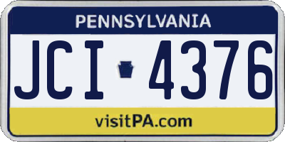 PA license plate JCI4376
