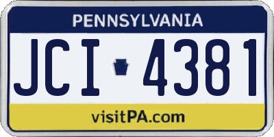 PA license plate JCI4381