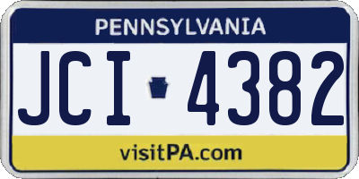 PA license plate JCI4382