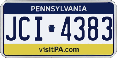 PA license plate JCI4383