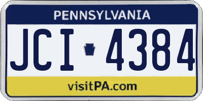 PA license plate JCI4384