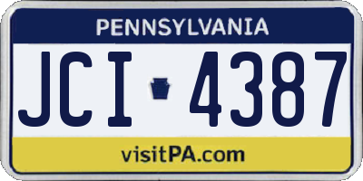PA license plate JCI4387